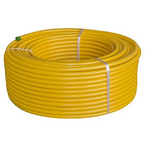 Tubo Mangueira PEX Gás Multicamadas Amarelo 16mm 100m Astra