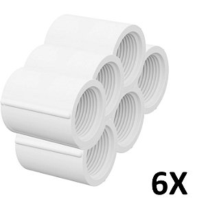 Kit 6 Luva PVC Roscável 1.1/2'' Branca (50mm) Tigre