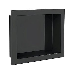 Nicho De Parede Embutir P/ Banheiro 30x40cm Preto Estrela
