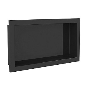 Nicho De Parede Embutir P/ Banheiro 30x60cm Preto Estrela