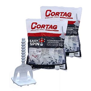 Kit 100 Espaçador Nivelador Easy Spin Rosca 1,5mm Cortag