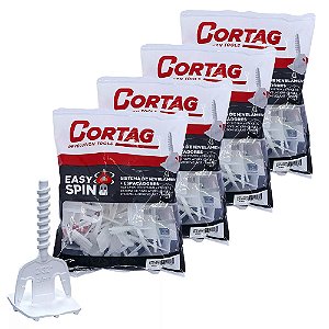 Kit 200 Espaçador Nivelador Piso Easy Spin Rosca 2mm Cortag