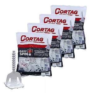 Kit 200 Espaçador Nivelador Piso Easy Spin Rosca 1mm Cortag