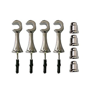 Kit 4 Suporte P/ Varão Cortina Com Ponteira 19mm Cromado