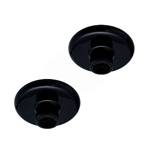Kit 2 Plafon Simples Redondo Rosqueado E27 14,5cm Preto