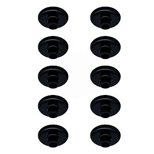 Kit 10 Plafon Simples Redondo Rosqueado E27 14,5cm Preto