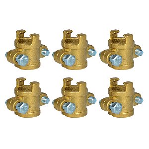 Kit 6 Abraçadeira Latão Bipartida Mangueira Alta Pressão 3/4