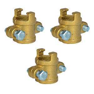 Kit 3 Abraçadeira Latão Bipartida Mangueira Alta Pressão 3/4