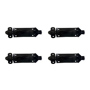 Kit 4 Trinco Fecho Chato Portão Porta Cadeado 9x3cm N2 Preto