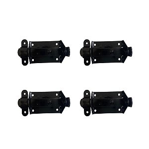 Kit 4 Trinco Fecho Chato Portão Porta Cadeado 5x3cm N0 Preto