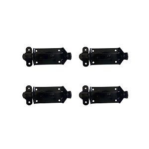 Kit 4 Trinco Fecho Chato Portão Porta Cadeado 11x5cm Preto