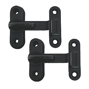 Kit 2 Tranqueta Trinco PVC P/ Porta Sanfonada Janela Preto
