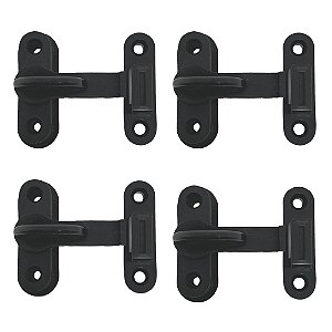 Kit 4 Tranqueta Trinco PVC P/ Porta Sanfonada Janela Preto