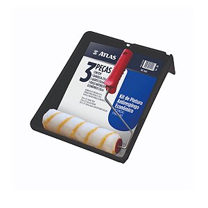 Kit Pintura Bandeja Rolo Anti Respingo 23cm C/ Cabo Atlas