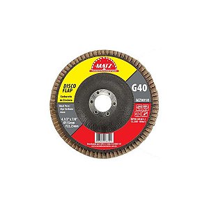 Disco Flap Desbaste Acabamento Grão 40 115x22,23mm Matz