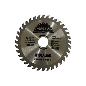 Disco Serra Wídea P/ Madeira 36 Dentes 110mm x 20mm Matz