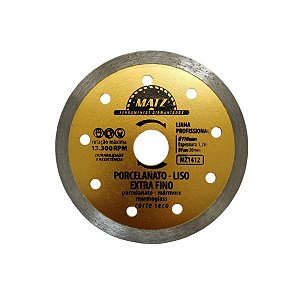 Disco Diamantado Porcelanato Liso Extra Fino 110x20mm Matz