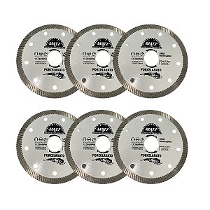 Kit 6 Disco Corte Turbo P/ Porcelanato 110mm x 22,23mm Matz