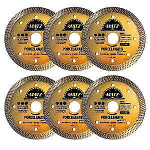 Kit 6 Disco Corte Turbo P/ Porcelanato Premium 110x20mm Matz