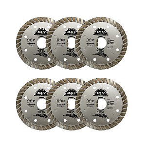 Kit 6 Disco Diamantado Turbo Esmerilhadeira 110x22,23mm Matz