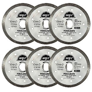 Kit 6 Disco Corte Turbo Diamantado Porcelanato 110x20mm Matz