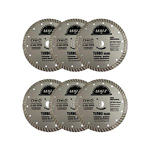 Kit 6 Disco De Corte Diamantado Turbo Hard 180x22,23mm Matz