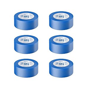 Kit 6 Fita Crepe Azul Mascaramento Pintura 48mm x 50m Tigre