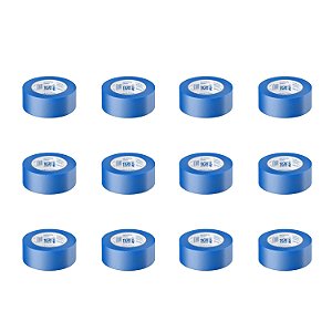 Kit 12 Fita Crepe Azul Mascaramento Pintura 48mm x 50m Tigre
