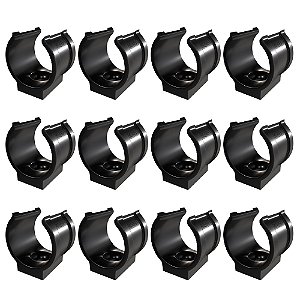 Kit 12 Abraçadeira Impacto P/ Cano 20mm 1/2'' Preta Estrela