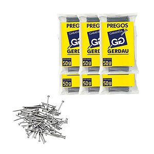 Prego Polido Com Cabeça 8x8 1,3mm x 18,4mm 300g Gerdau
