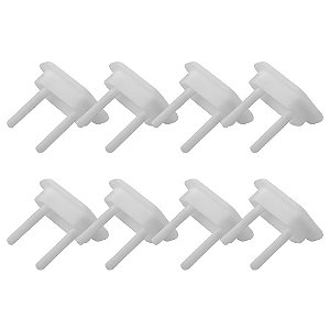 Kit 8 Protetor De Tomada Elétrica Padrão Branco Anti Choque