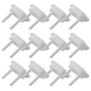 Kit 12 Protetor De Tomada Criança Bêbe Anti Choque Branco