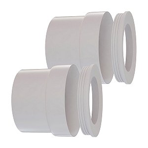 Kit 2 Adaptador Saída Vaso Horizontal C/ Anel 100mm Branco