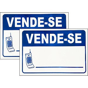 Kit 2 Placa Aviso Sinalização Vende-se 30cmx20cm PVC
