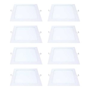 Kit 8 Painel LED Embutir Quadrado Luz Neutra 6500K 24W 29cm