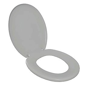 Assento Sanitário Oval Universal Almofadado Cinza Claro