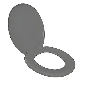 Assento Sanitário Oval Universal Almofadado Cinza Escuro