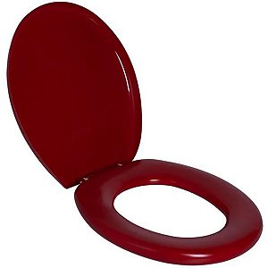 Assento Sanitário Oval Almofadado Vermelho Bordô Astra