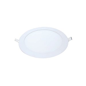 Painel Plafon LED Embutir Redondo Luz Branca 6500K 18W 22cm