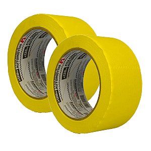 Kit 2 Fita Crepe Pintura Automotiva Amarela 48mm x 40m Adere