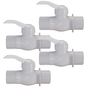 Kit 4 Registro Esfera Engate Rosca Externa PVC 1/2'' Estrela