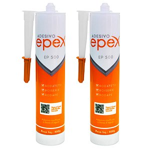 Kit 2 Cola Adesivo EP500 Rodateto Rodapé Boiserie 400g Epex