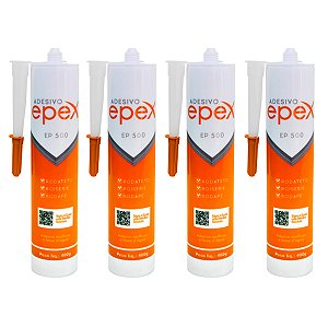 Kit 4 Cola Adesivo EP500 Rodateto Rodapé Boiserie 400g Epex