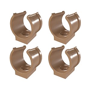 Kit 4 Abraçadeira Impacto P/ Cano 20mm 1/2'' Marrom Estrela