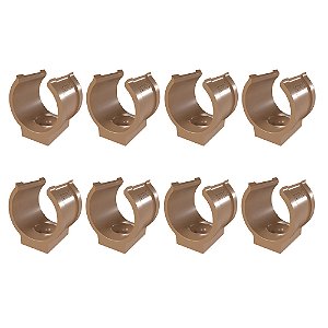 Kit 8 Abraçadeira Impacto P/ Cano 20mm 1/2'' Marrom Estrela