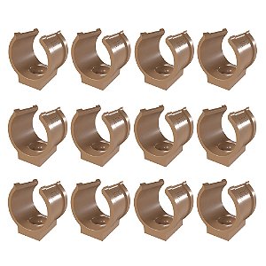 Kit 12 Abraçadeira Impacto P/ Cano 20mm 1/2'' Marrom Estrela