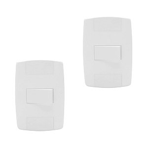 Kit 2 Interruptor Simples Branco 10A 250V Placa Espelho 4x2