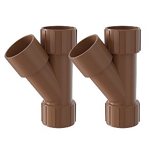 Kit 2 Junção Junta Y Conexão Soldável PVC Marrom 25mm