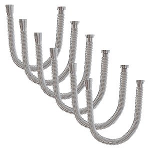 Kit 6 Sifão Click Longo Universal Flexível Cromado Estrela