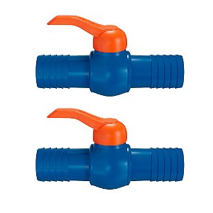Kit 2 Registro Esfera C/ União Dentada Alavanca 3/4" PVC